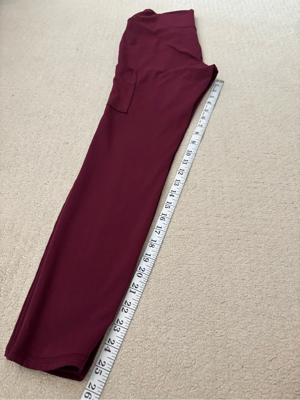 Spyder Active Burgundy Maroon High-Waist Leggings With Pockets